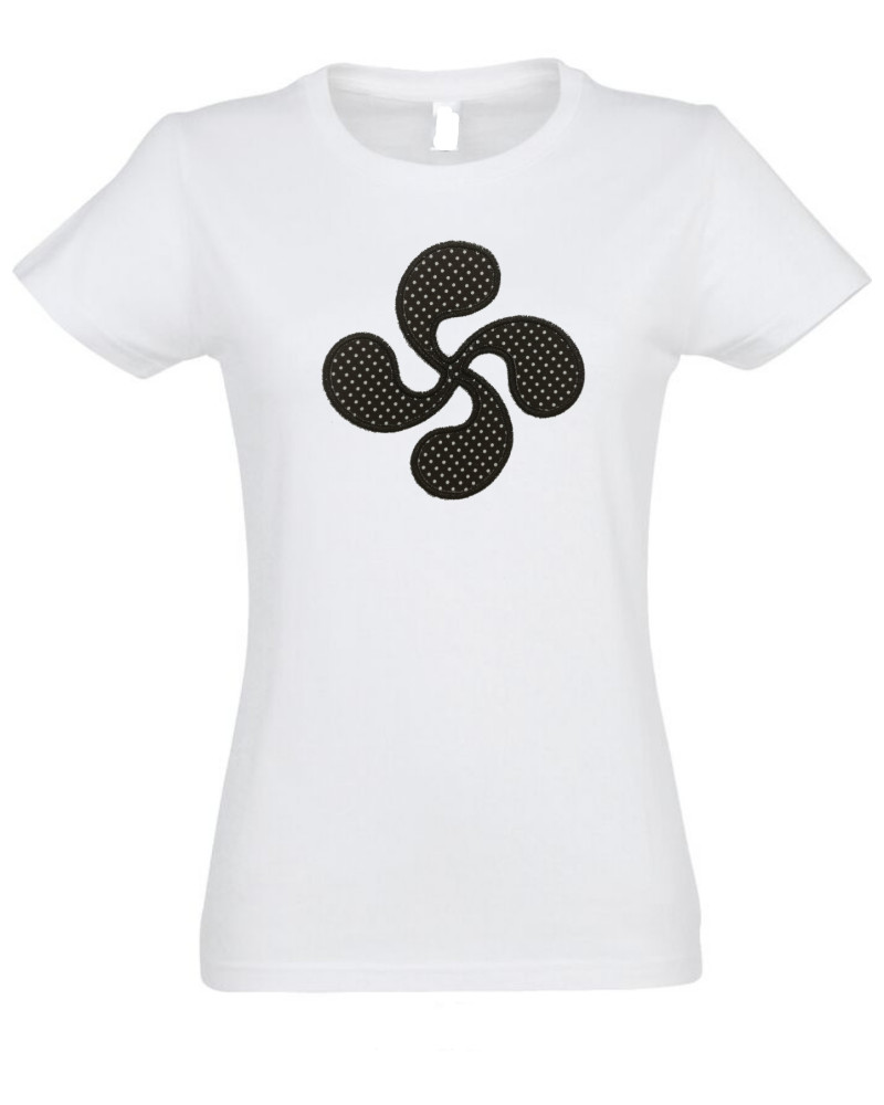 Camiseta Mujer Lauburu Motas Bordado