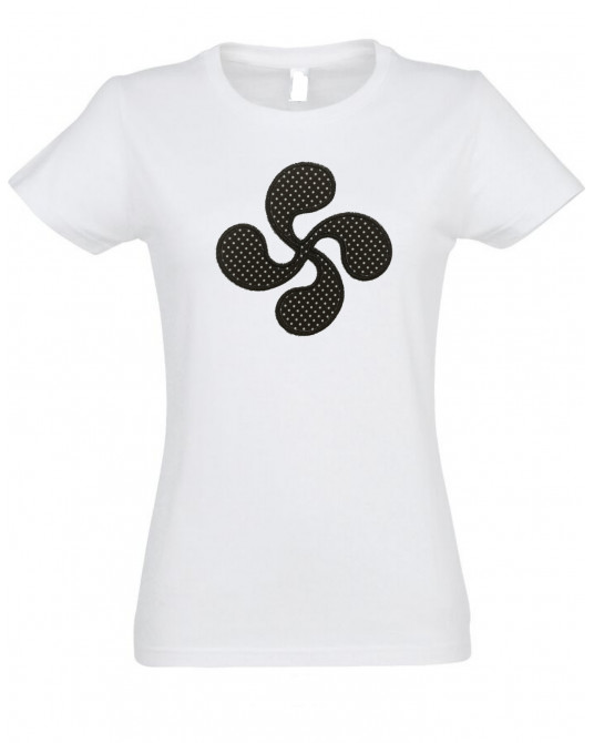 Camiseta Mujer Lauburu Motas Bordado