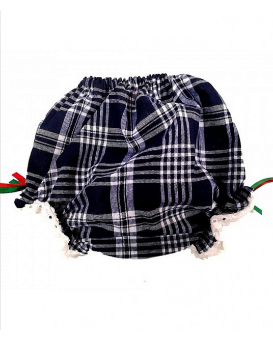 Cubre pañal de Cuadros con Puntilla