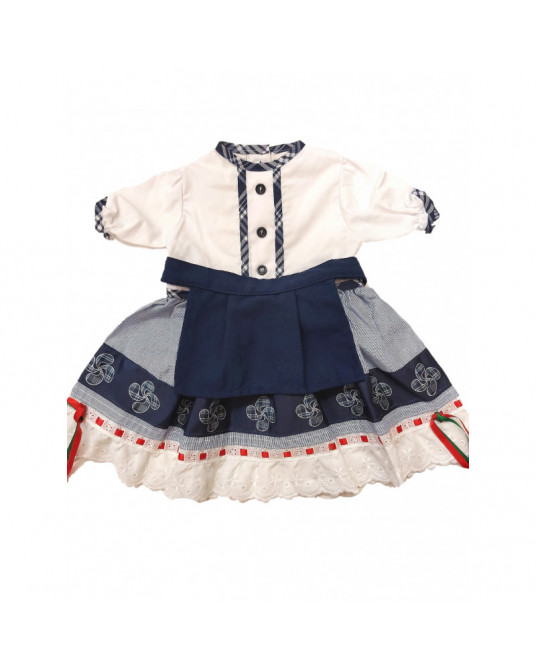 Vestido Arrantzale Rayas Delantal Bebe - Euskal Jantziak