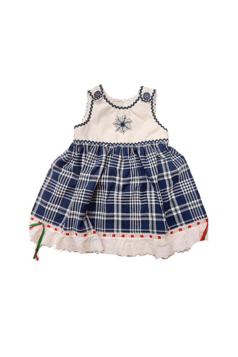 Vestido Arrantzale Eguzkilore cuadros tirantes Bebe - Euskal Jantziak