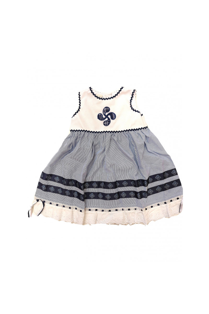 Vestido Arrantzale Lauburu rayas tirantes Bebe - Euskal Jantziak