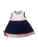 Vestido Arrantzale blanco y mahon tirantes Bebe - Euskal Jantziak