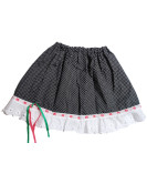 Falda de Bebe Negra con motas y puntilla - Trajes Vascos