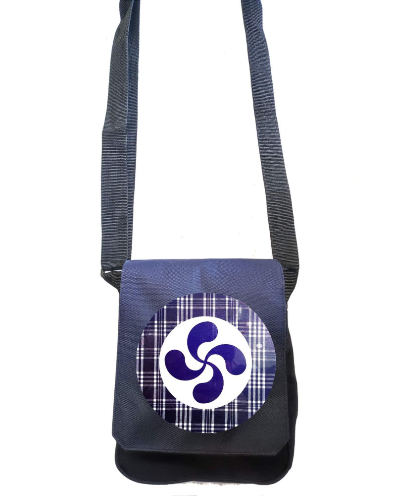 Bolso Bandolera Urdina Lauburu Zirkulu Koadroekin