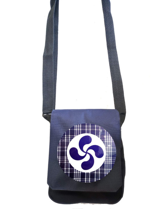 Bolso Bandolera Urdina Lauburu Zirkulu Koadroekin