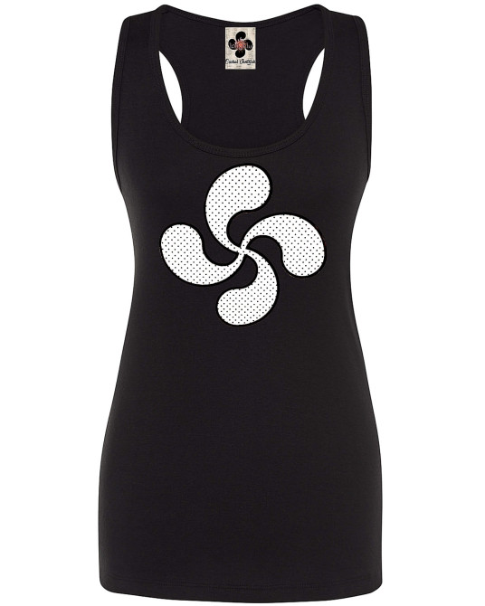 Camiseta Lauburu Motas Tirantes Negra