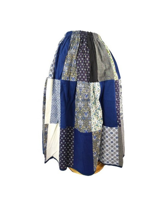 Neskarako Etxeko Gona Urdina Patchwork - Jantzi Tradizionalak