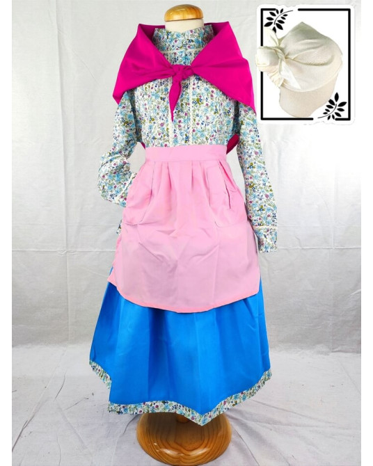 Conjunto Casera Niña Azul y Rosa Elgoibar - Euskal Jantziak