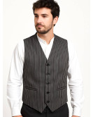 Chaleco Rayas gris hombre - Trajes Regionales Vascos
