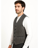 Chaleco tradicional Rayas gris hombre - Trajes Regionales Vascos