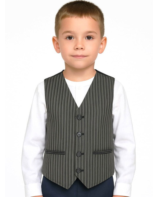 Chaleco tradicional Rayas gris niño - Trajes Regionales Vascos - Euskal Jantziak