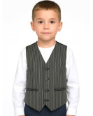 Chaleco tradicional Rayas gris niño - Trajes Regionales Vascos - Euskal Jantziak