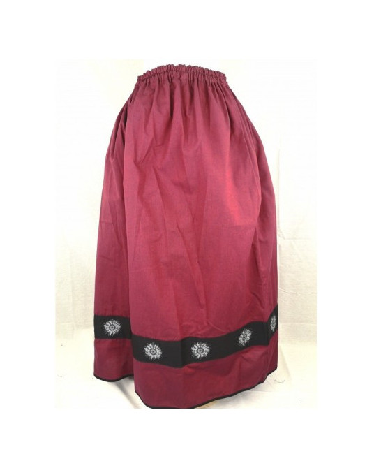Falda Casera Granate Bies Negro Eguzkilore