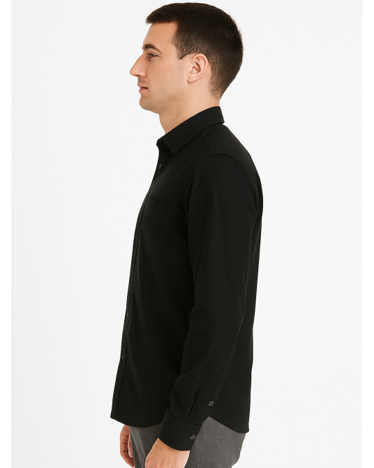 Camisa aldeano hombre Negra - Blusa Trajes Vascos