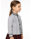 Blusa Hilandera aldeana Gris Niña - Camisa trajes tradicionales vascos infantil