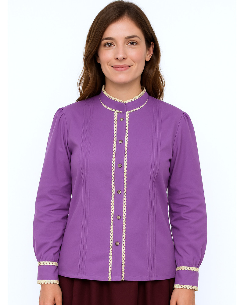 Hilandera Blusa Lila Emakumea - Euskal Jantziak