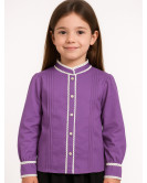 Blusa Hilandera Lila Niña -  Camisa trajes tradicionales vascos infantil