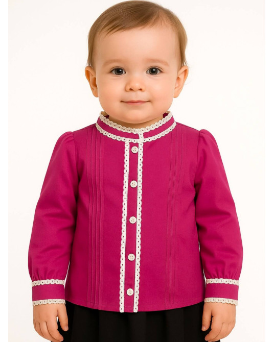 Blusa Hilandera Rosa Bebe - Laugelu Euskal Jantziak