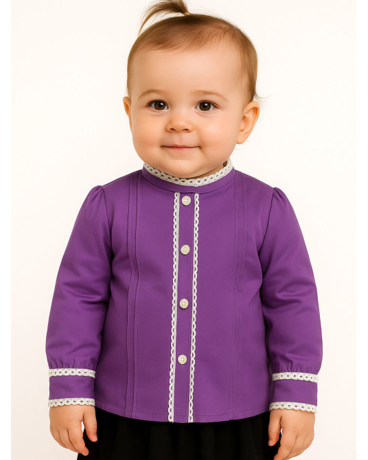 Blusa Hilandera Lila Bebe - Camisa Neska Euskal Jantziak