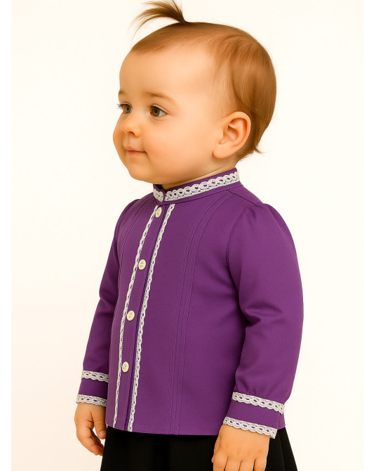 Blusa Hilandera Lila Bebe - Camisa Trajes regionales vascos