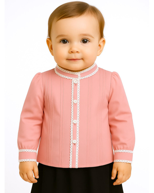 Blusa Neska Rosa Claro bebe - Camisa Trajes Vascos - Euskal Jantziak