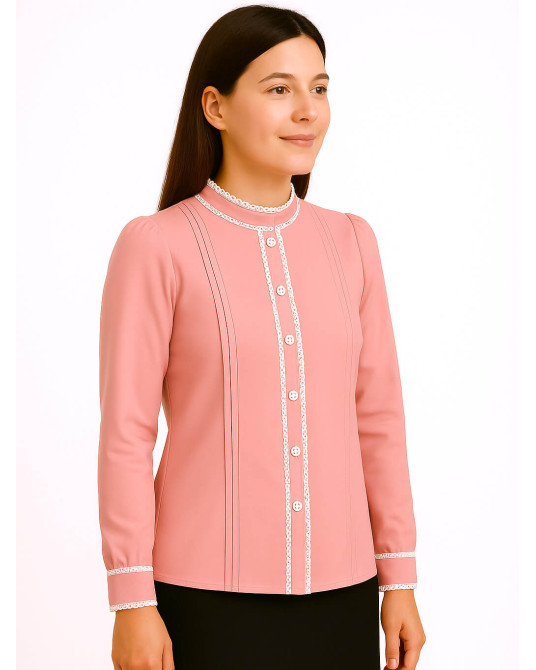 Blusa aldeana Rosa mujer - Camisa Trajes Vascos - Euskal Jantziak