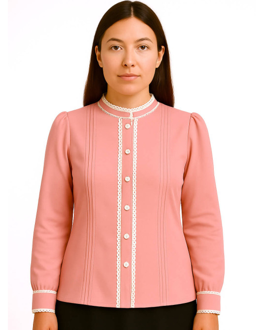 Arrosa Koloreko Hilandera Blusa Emakumea - Euskal Jantziak