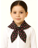 Pañuelo Casera Negro Flores Rosas - Pañuelos Trajes Regionales Vascos