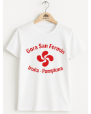 San Fermin Lauburu Kamiseta Zuria Emakumea - Jantzi Tradizionalak