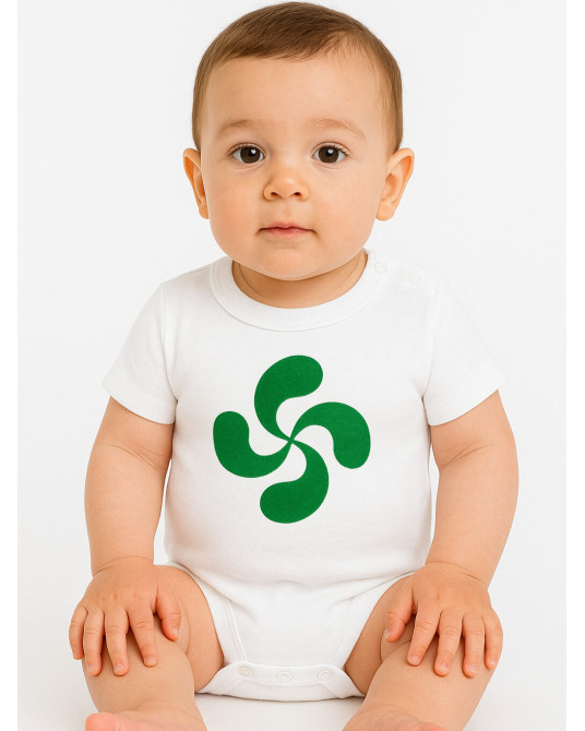 Body Lauburu Verde Bebe Blanco - Euskal Jantziak