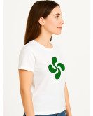 Camiseta Lauburu Verde Blanca Mujer - Euskal jantziak