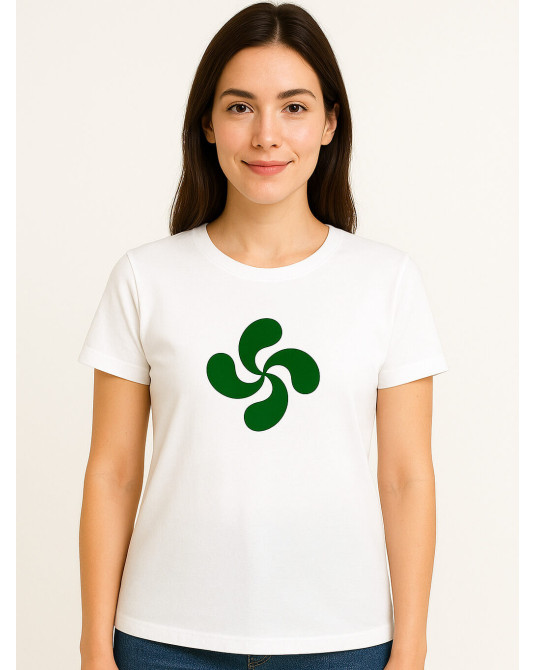 Camiseta Lauburu Verde Blanca Mujer - Trajes Regionales