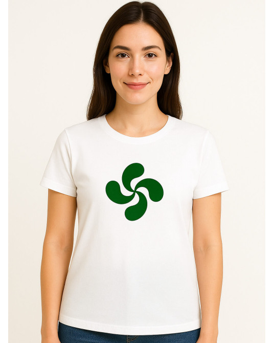 Camiseta Lauburu Verde Blanca Mujer - Trajes Regionales
