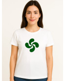 Camiseta Lauburu Verde Blanca Mujer - Trajes Regionales