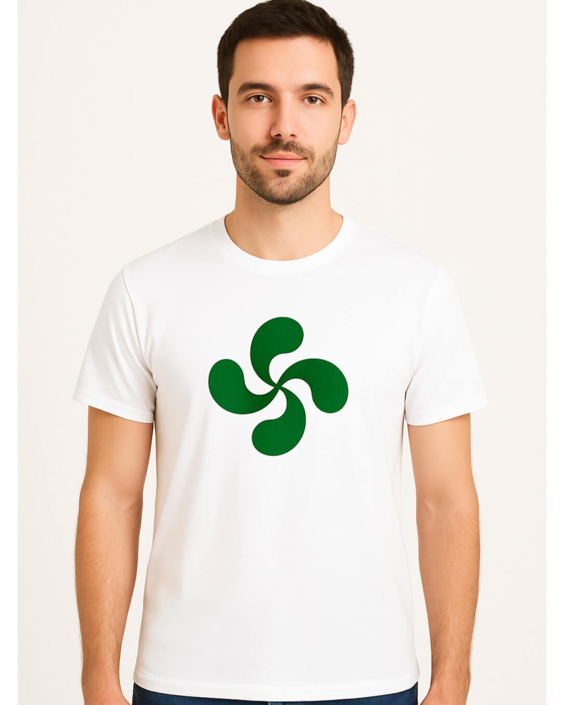 Camiseta Lauburu Verde Blanca Hombre - Trajes Regionales vascos