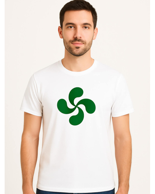Camiseta Lauburu Verde Blanca Hombre - Trajes Regionales vascos