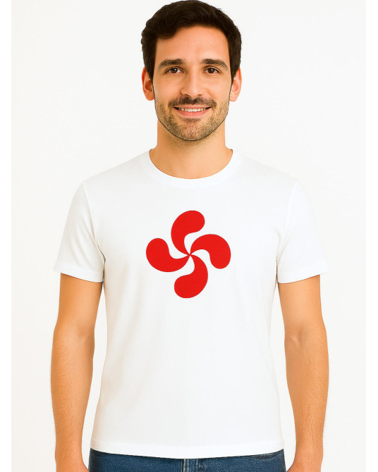 Camiseta Lauburu Rojo Hombre - Trajes Regionales vascos