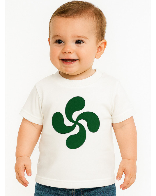 Camiseta Lauburu Verde Blanca Bebe - Trajes Regionales Vascos