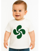 Camiseta Lauburu Verde Blanca Bebe - Trajes Regionales Vascos