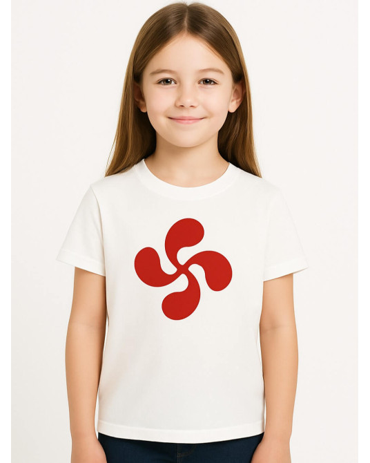 Camiseta Lauburu Rojo niña - Trajes Regionales vascos