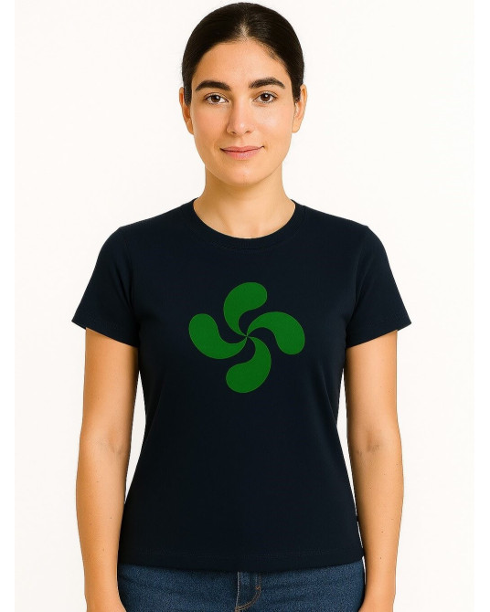 Camiseta Lauburu Verde Azul Mujer - Trajes Regionales vascos