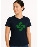 Camiseta Lauburu Verde Azul Mujer - Arrantzale Euskal Jantziak