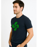 Camiseta Lauburu Verde Azul Hombre - Arrantzale Euskal Jantziak
