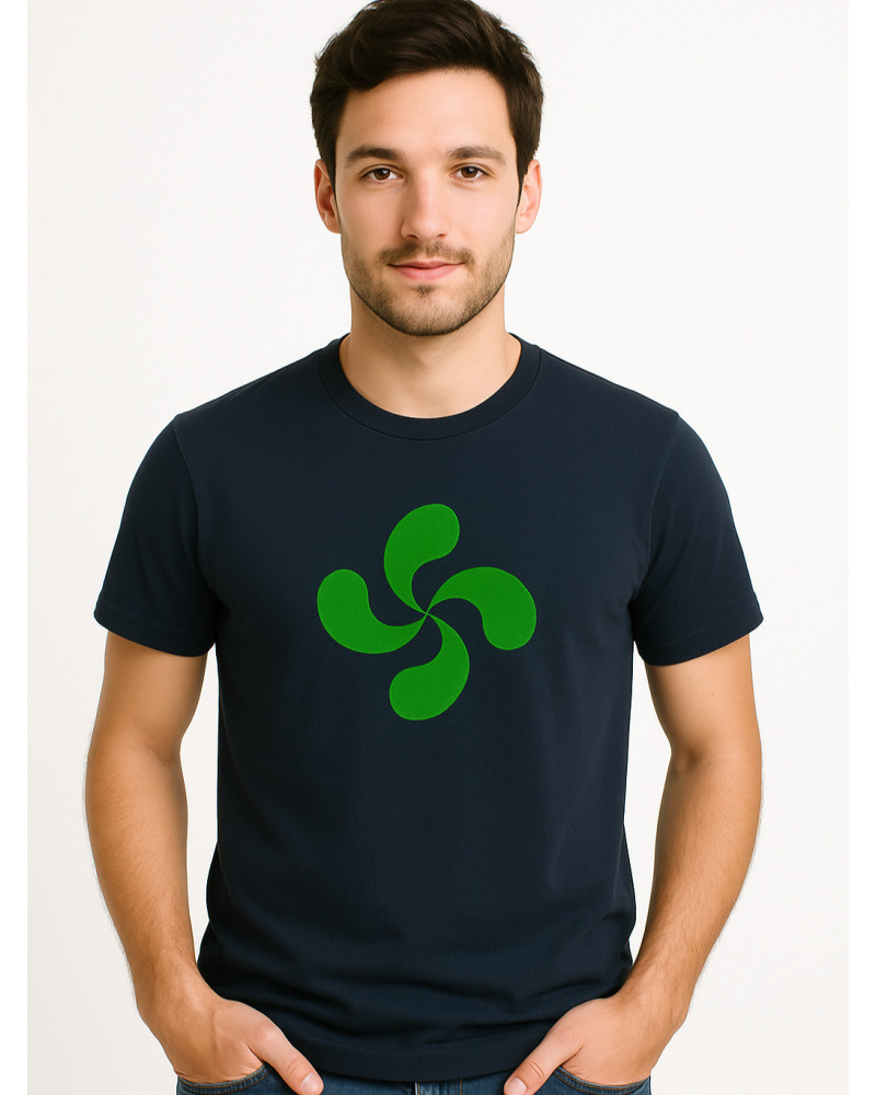 Camiseta Lauburu Verde Azul Hombre - Trajes Regionales Vascos