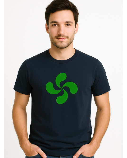 Camiseta Lauburu Verde Azul Hombre - Trajes Regionales Vascos