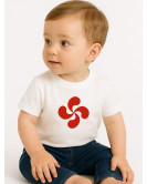Camiseta Lauburu Rojo Blanca Bebe - Euskal Jantziak