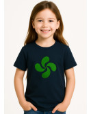 Camiseta Lauburu Verde Azul Niña - Trajes Regionales Vascos