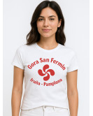 Camiseta San Fermin Lauburu Blanca Mujer - Ropa Sanfermines