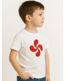 Camiseta Lauburu Rojo Blanca  niño - euskal jantziak
